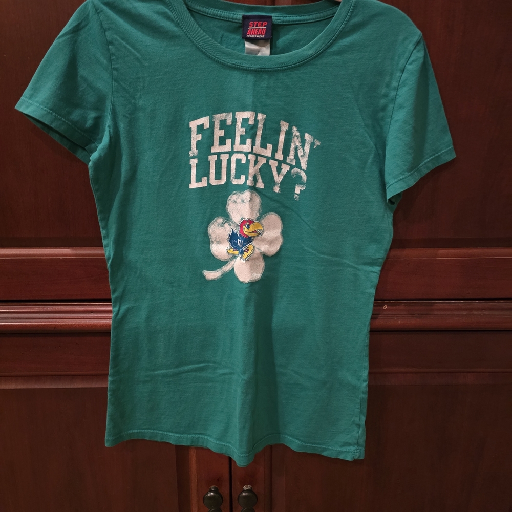 KANSAS JAYHAWKS Head Green Sportswear Tee